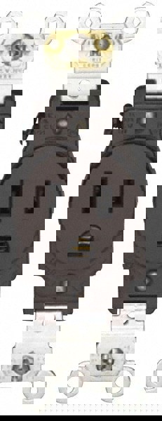 Straight Blade Single Receptacle: NEMA 5-50R, 50 Amps, Self-Grounding